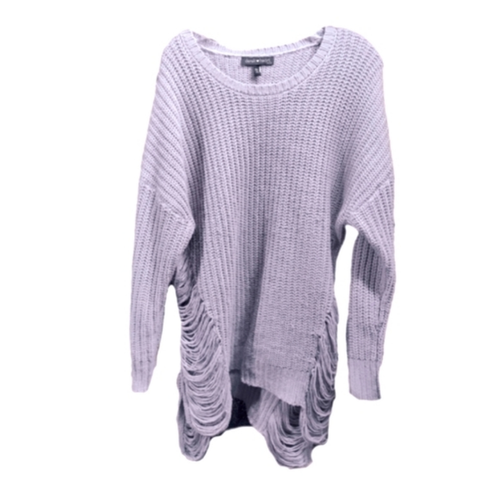 Distressed Smoky Amethyst Tunic Sweater